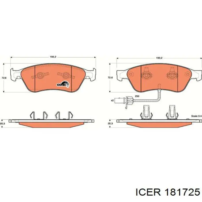 181725 Icer Колодки передние