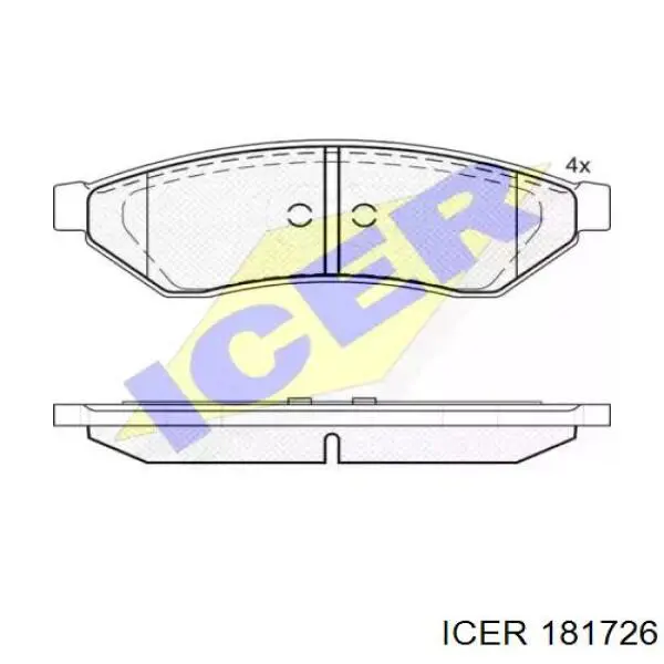 Задние тормозные колодки 181726 Icer