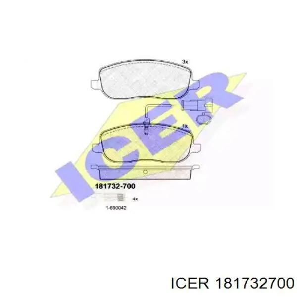 Передние тормозные колодки 181732700 Icer