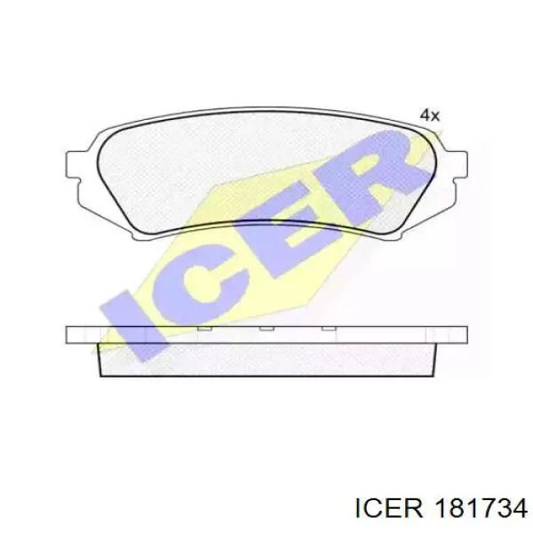 Задние тормозные колодки 181734 Icer