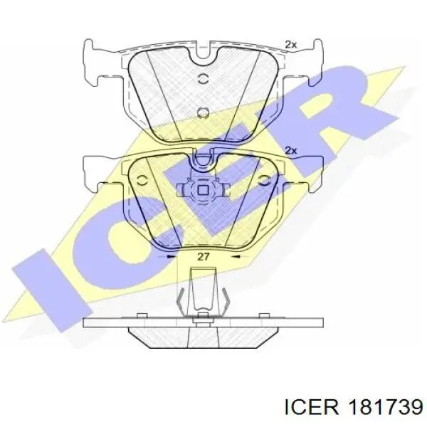Задние тормозные колодки 181739 Icer