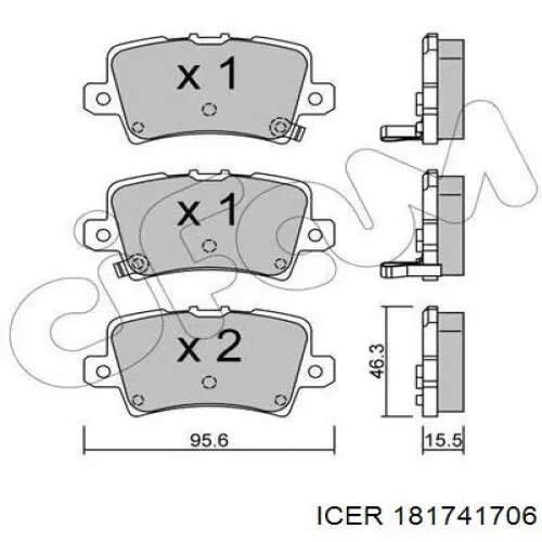 181741706 Icer Колодки тормозные дисковые комплект