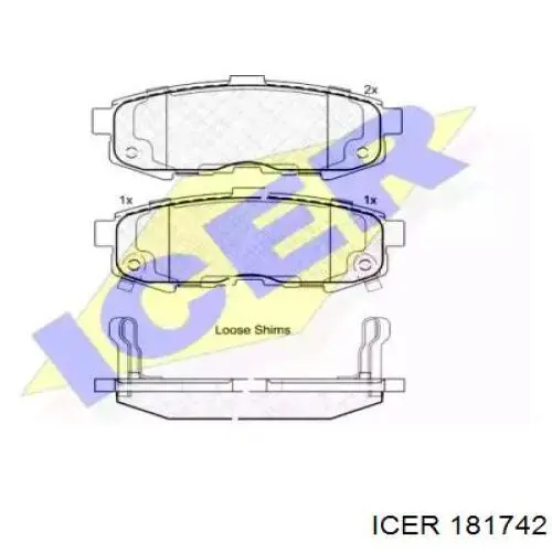 Задние тормозные колодки 181742 Icer