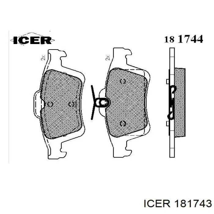 Купить 181743 Icer Колодки тормозные задние, дисковые