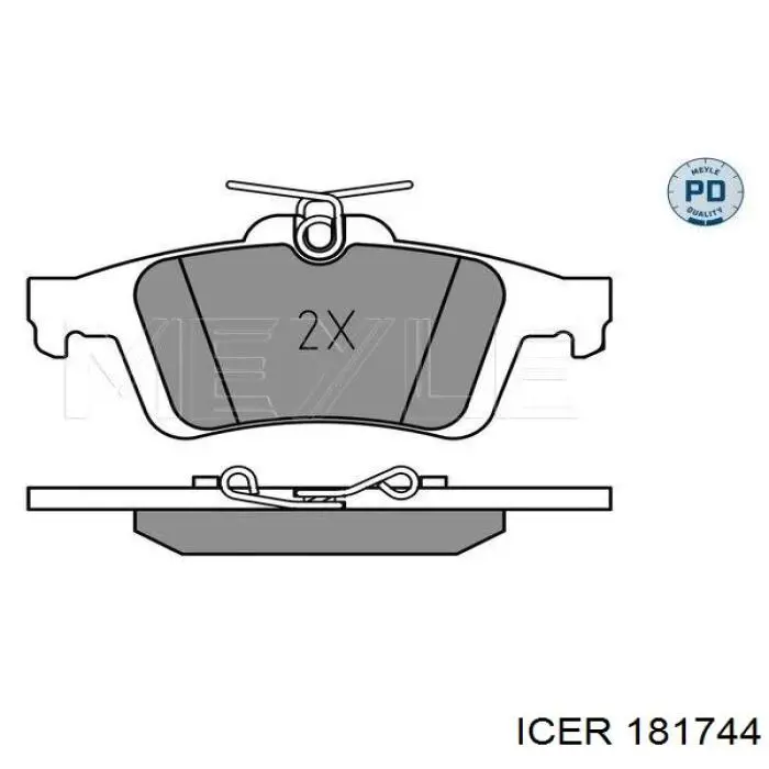 Задние тормозные колодки 181744 Icer