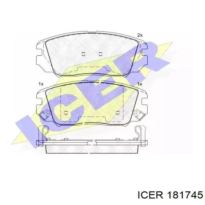 181745 Icer колодки тормозные передние дисковые