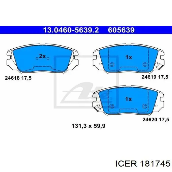 181745 Icer Колодки передние