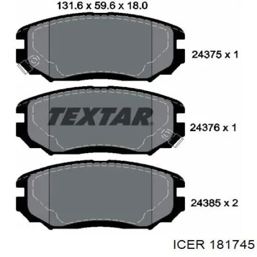 Колодки Icer 181745 цена, от 20.27 USD