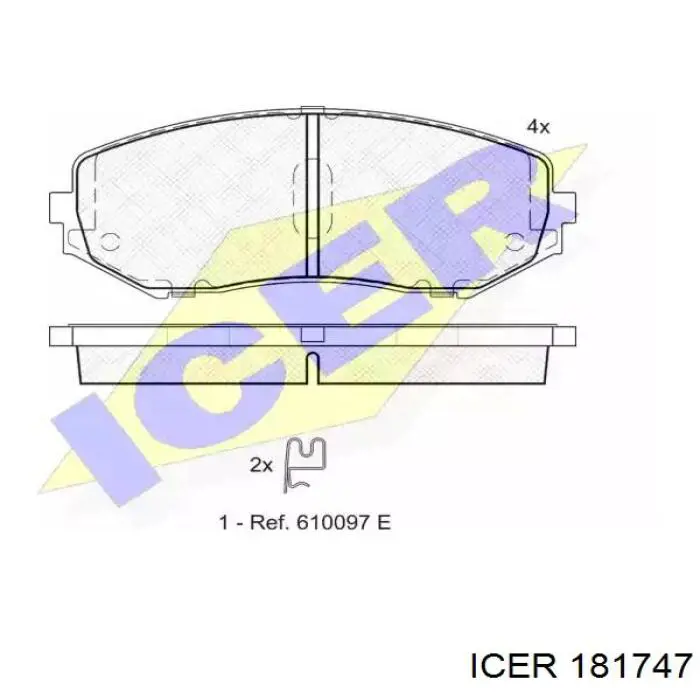 Передние тормозные колодки 181747 Icer