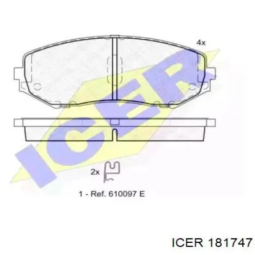 Pastillas de freno delanteras 181747 Icer