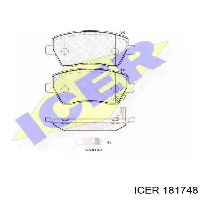 181748 Icer колодки тормозные передние дисковые