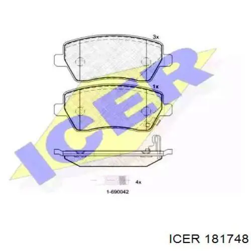 Pastillas de freno delanteras 181748 Icer