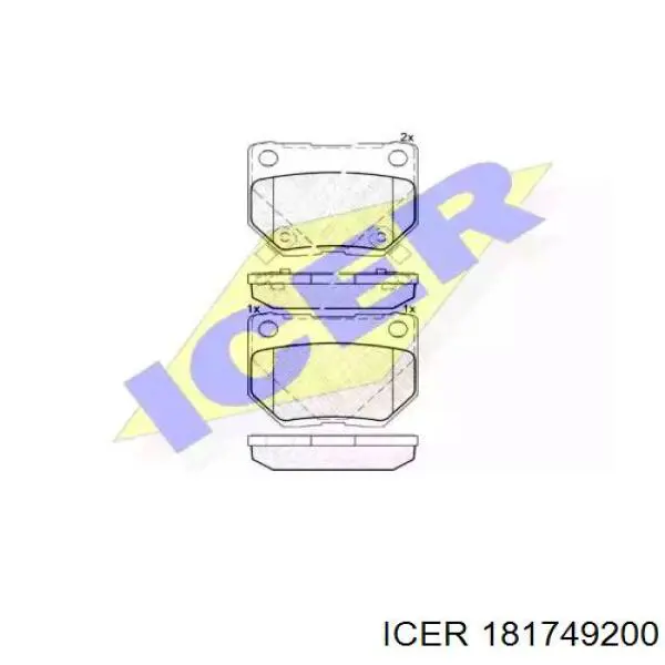 Задние тормозные колодки 181749200 Icer