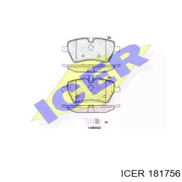 181756 Icer колодки тормозные передние дисковые