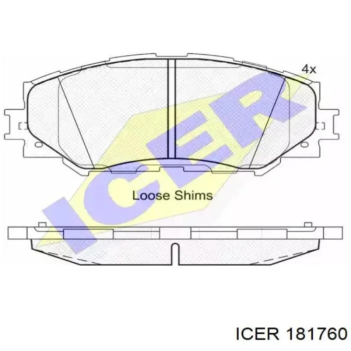 181760 Icer колодки тормозные передние дисковые