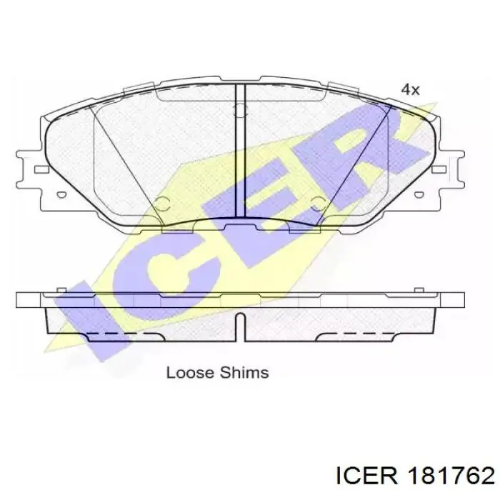 181762 Icer колодки тормозные передние дисковые