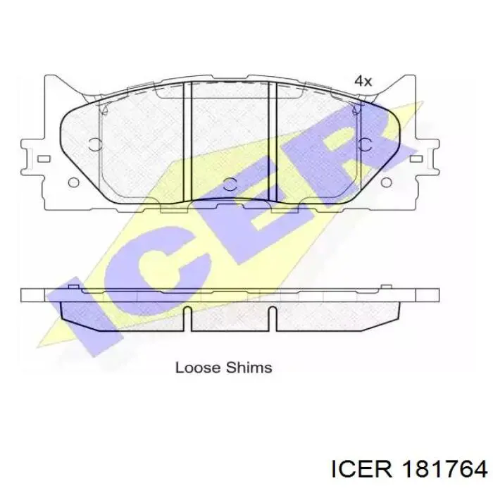 Передние тормозные колодки 181764 Icer