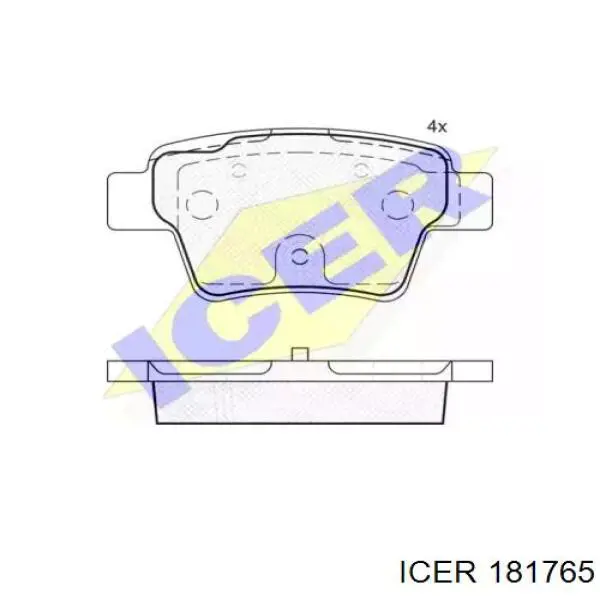 181765 Icer колодки тормозные задние дисковые