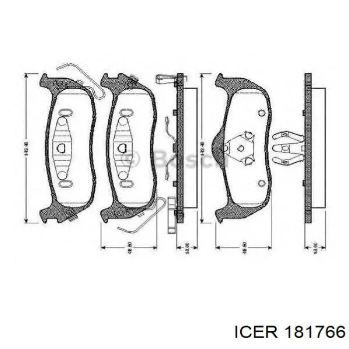 Задние дисковые колодки Icer 181766