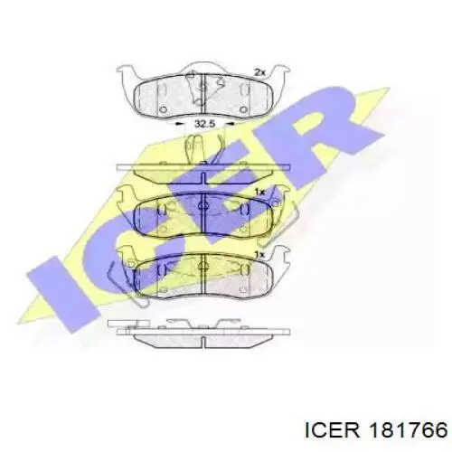 Задние тормозные колодки 181766 Icer