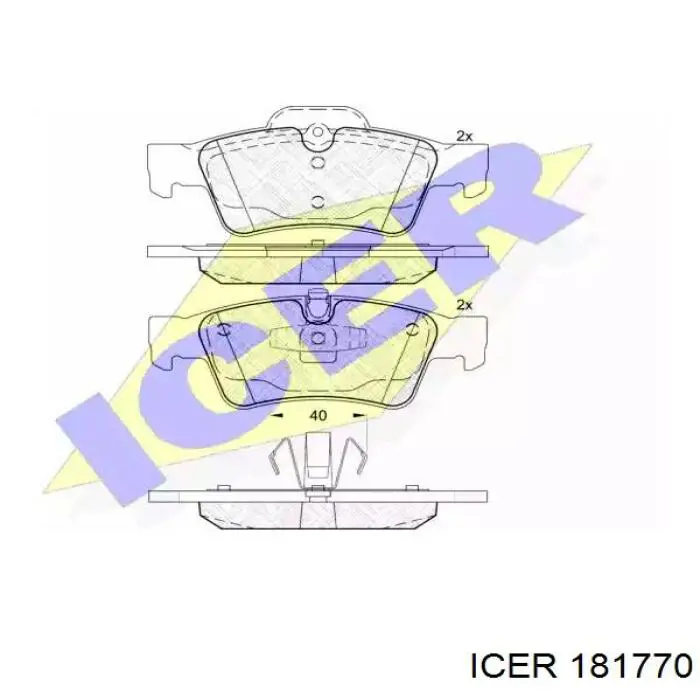 181770 Icer колодки тормозные задние дисковые