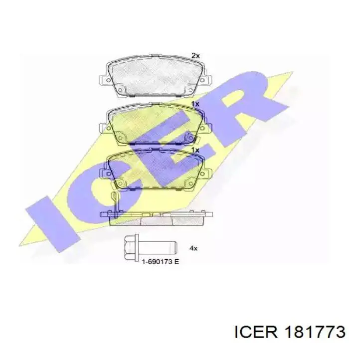 Передние тормозные колодки 181773 Icer