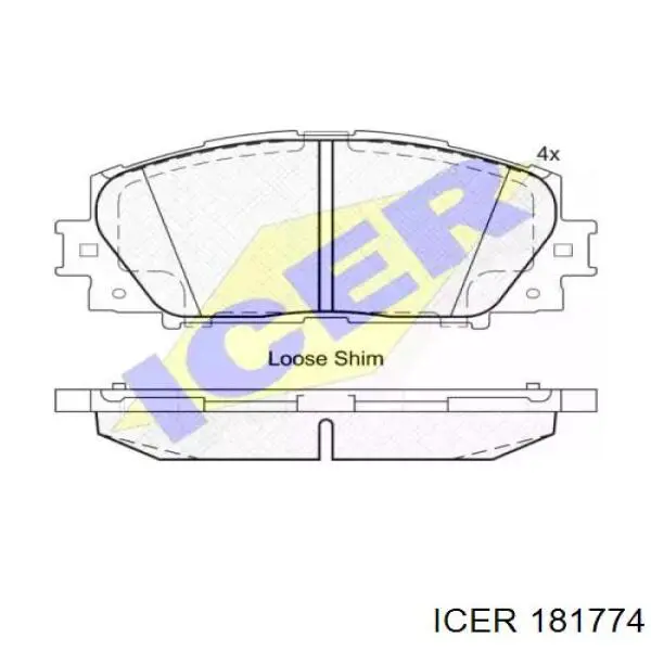 Передние тормозные колодки 181774 Icer