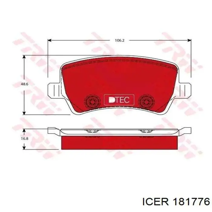 Задние дисковые колодки Icer 181776