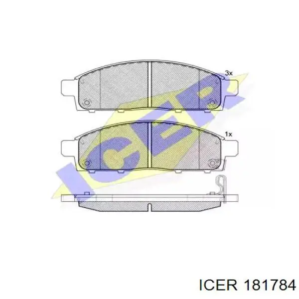 Передние тормозные колодки 181784 Icer