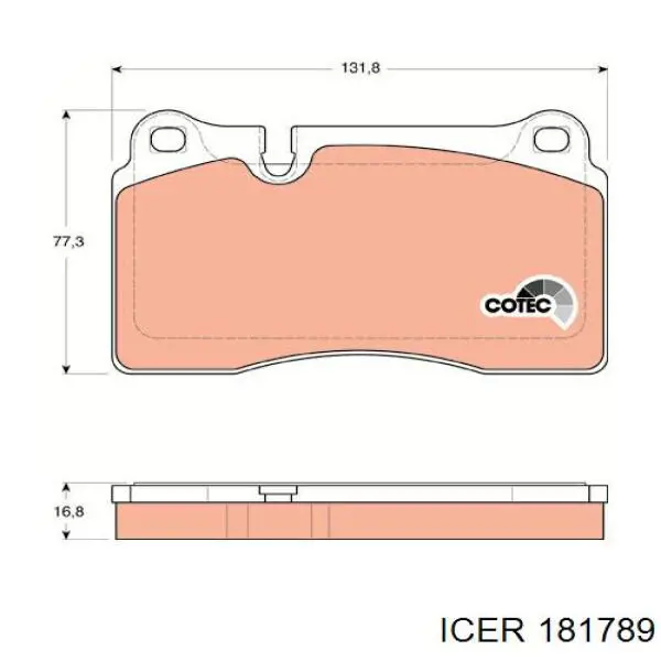 Передние тормозные колодки 181789 Icer