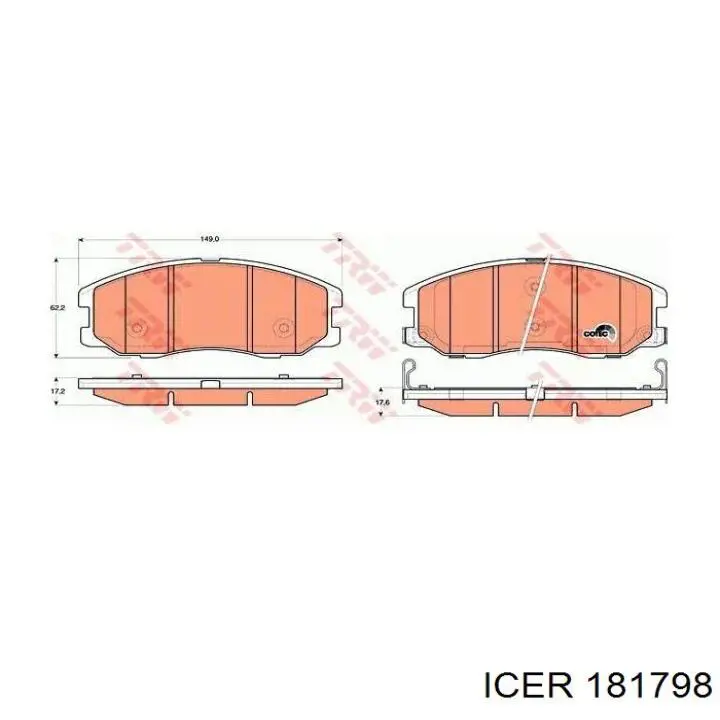 Тормозные колодки Icer 181798