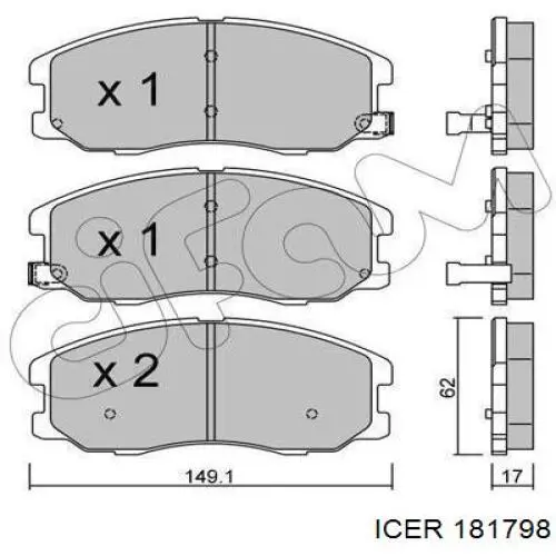 Колодки Icer 181798 цена, от 30.90 USD