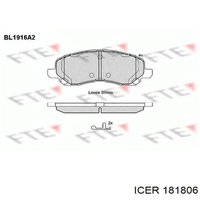 Купить 181806 Icer Колодки тормозные