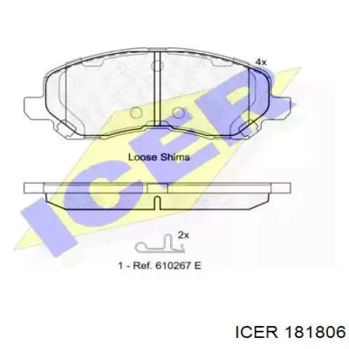 Тормозные колодки Icer 181806