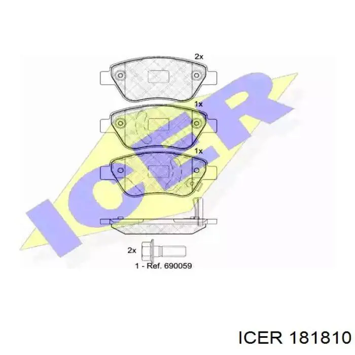 Передние тормозные колодки 181810 Icer