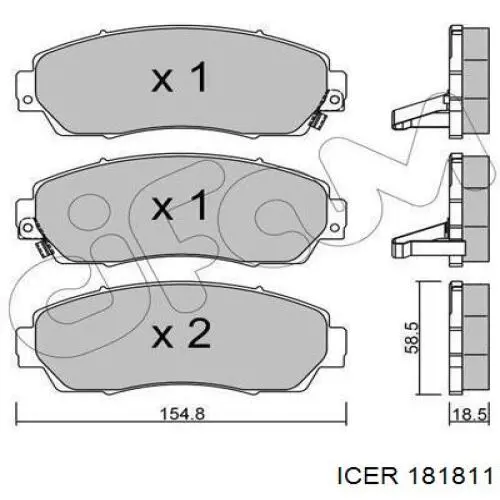 Купить 181811 Icer Колодки тормозные