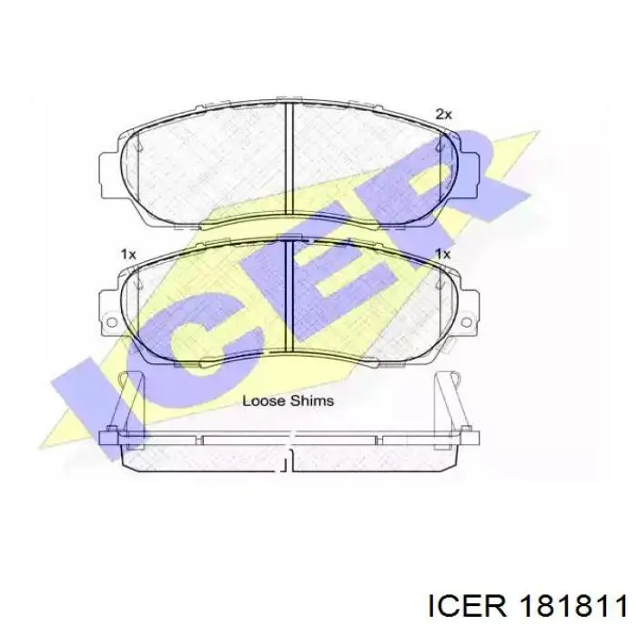 181811 Icer колодки тормозные передние дисковые