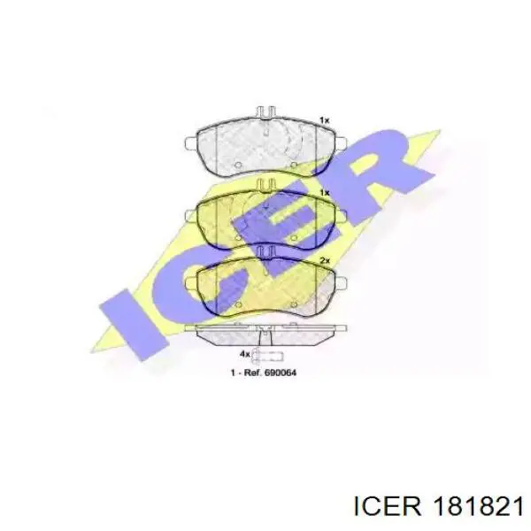 Передние тормозные колодки 181821 Icer