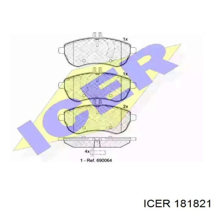 Передние тормозные колодки 181821 Icer