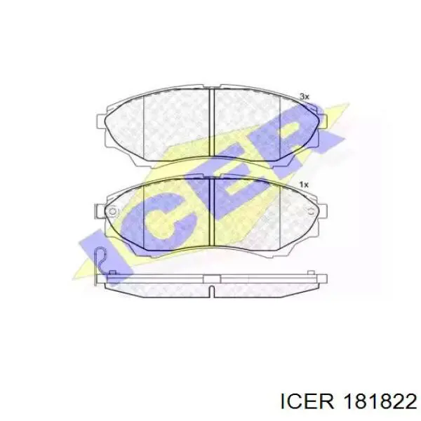 Передние тормозные колодки 181822 Icer