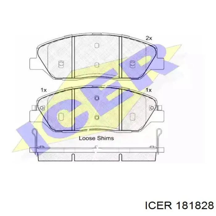 181828 Icer колодки тормозные передние дисковые