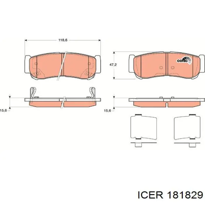 Задние тормозные колодки 181829 Icer