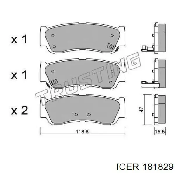 Колодки дисковые  Icer 181829 цена, от 17.74 USD