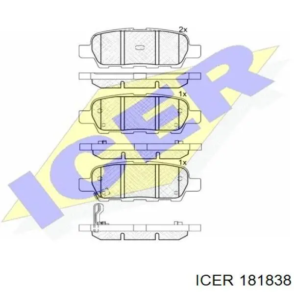 Колодки дисковые  Icer 181838 цена, от 20.40 USD