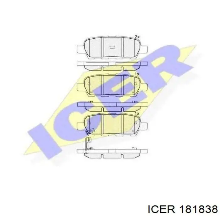 Купить 181838 Icer Колодки тормозные задние, дисковые