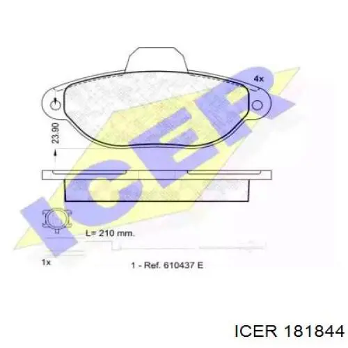 Передние тормозные колодки 181844 Icer