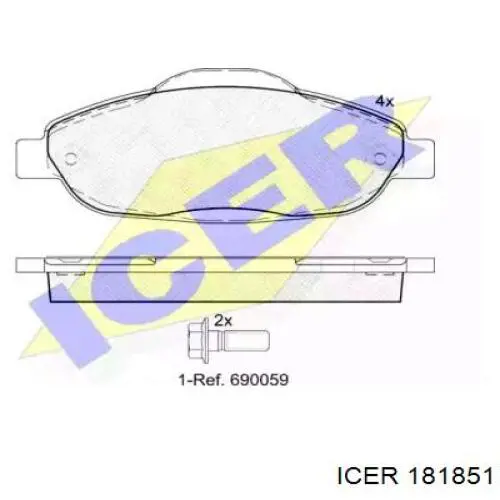 Купить 181851 Icer Колодки тормозные