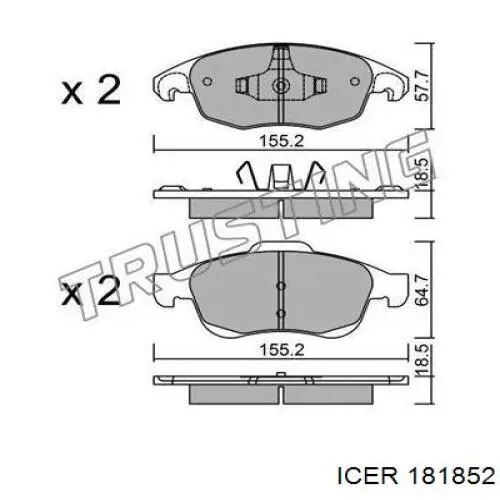 181852 Icer Колодки передние