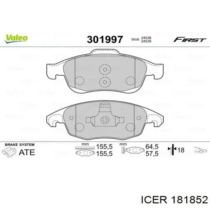 Колодки Icer 181852 цена, от 19.12 USD