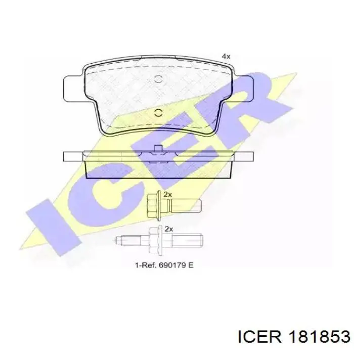 Задние тормозные колодки 181853 Icer